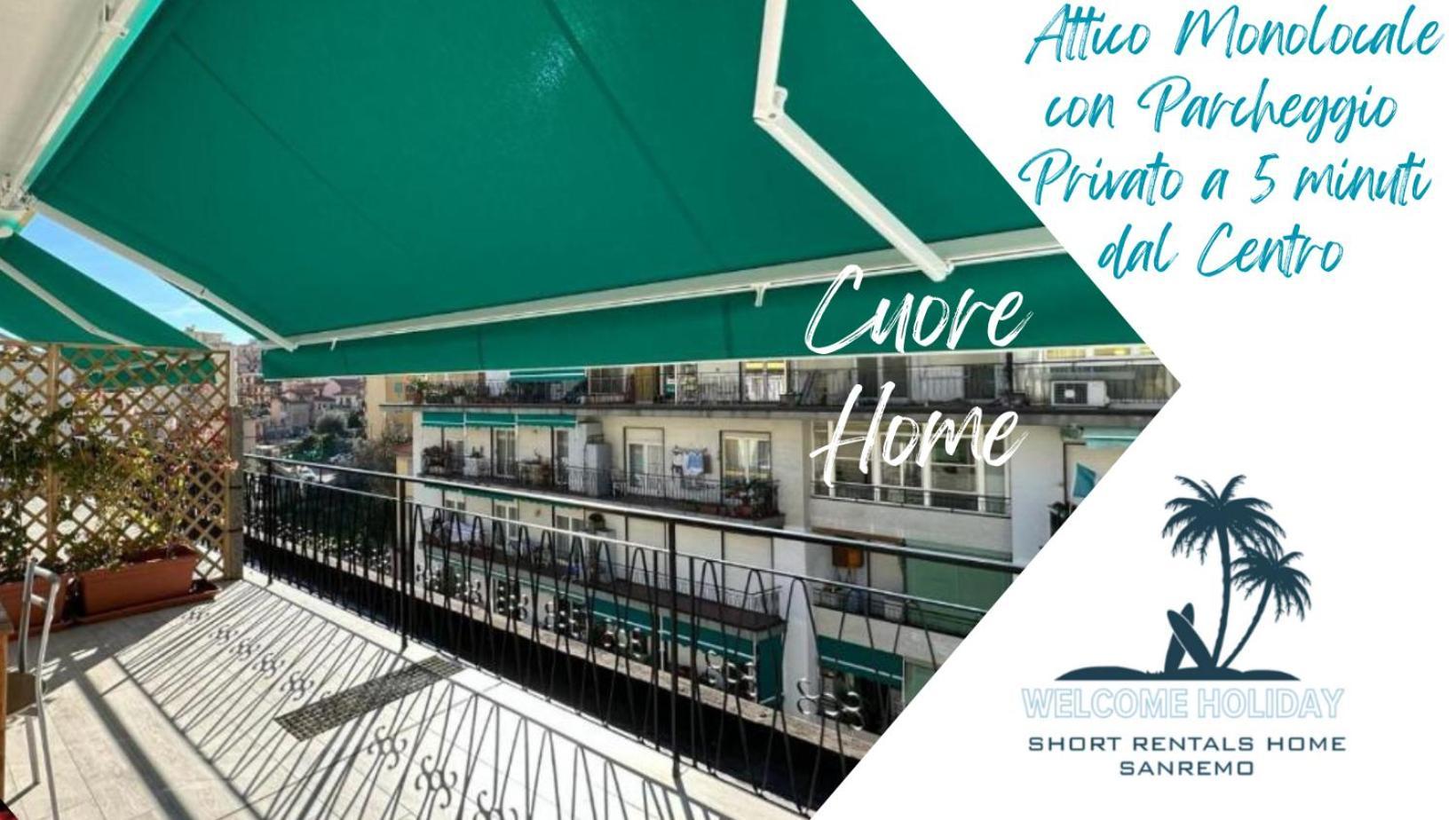 Wh - Cuore Home - Attico Monolocale Con Parcheggio Gratuito - 5 Minuti Dal Centro - Wifi Sanremo Exterior foto